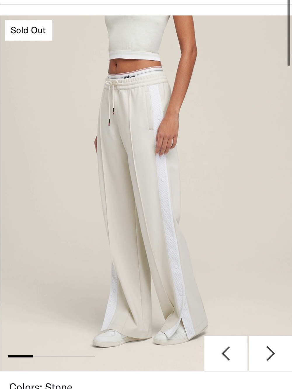 Wilson Stone Wide-Leg Snap-Trim Track Pants